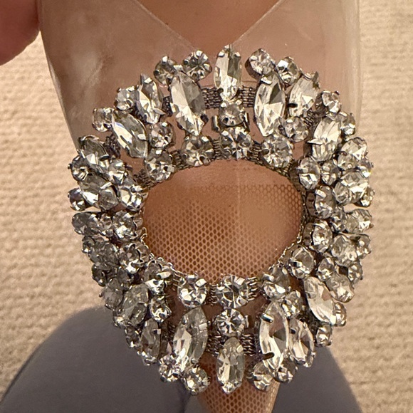 Zara Tan Slingback Heels with Silver Accents - Picture 3 of 4